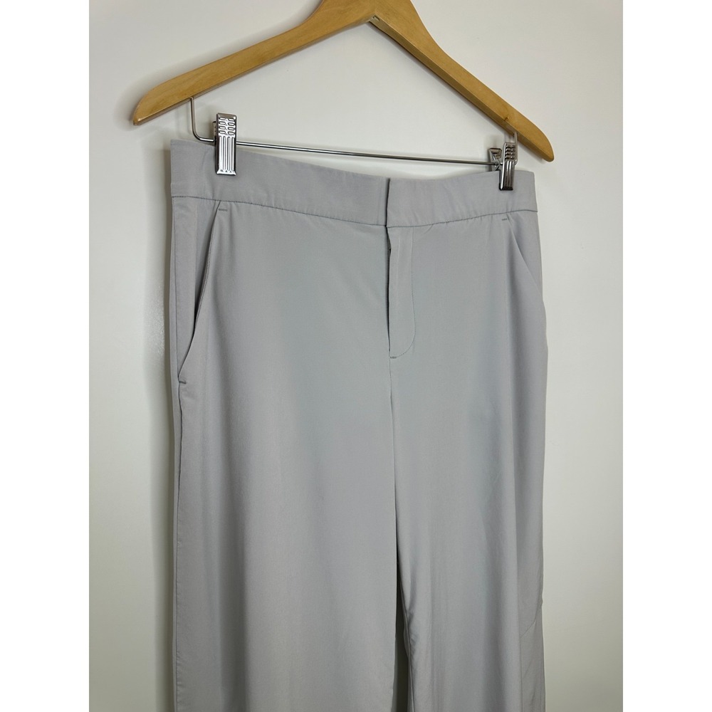 Athleta Tribeca Crop Pants Tern Grey Size 10 Travel Work Stretch Snap Ankle - Picture 3 of 16